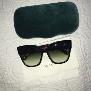 Square-frame acetate sunglasses with Web